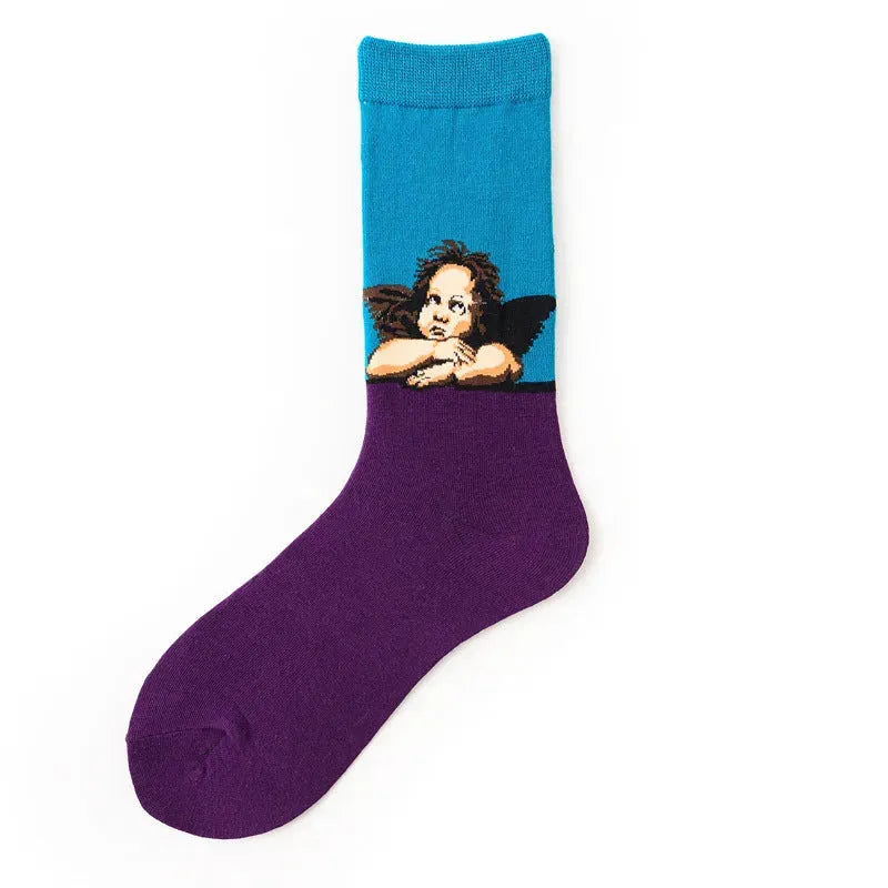 European And American Retro Abstract Art Van Gogh Oil Painting Socks - Bellarte Enchanté European And American Retro Abstract Art Van Gogh Oil Painting Socks